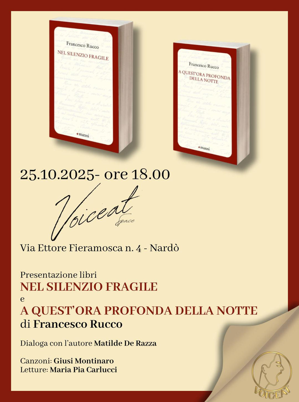 Presentazione dei volumi del poeta Francesco Rucco
