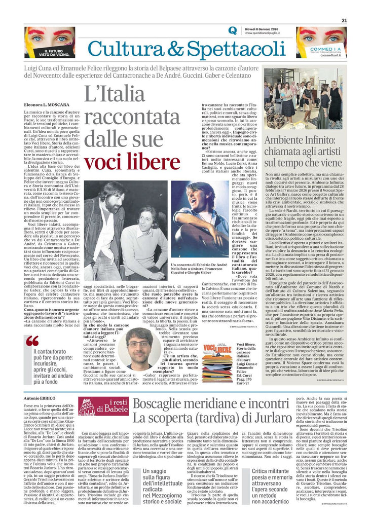"Ambiente Infinito": la nostra chiamata agli artisti sul Nuovo Quotidiano di Puglia