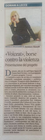 Voiceat, borse contro la violenza - "Gazzetta del Mezzogiorno" 14 aprile 2023