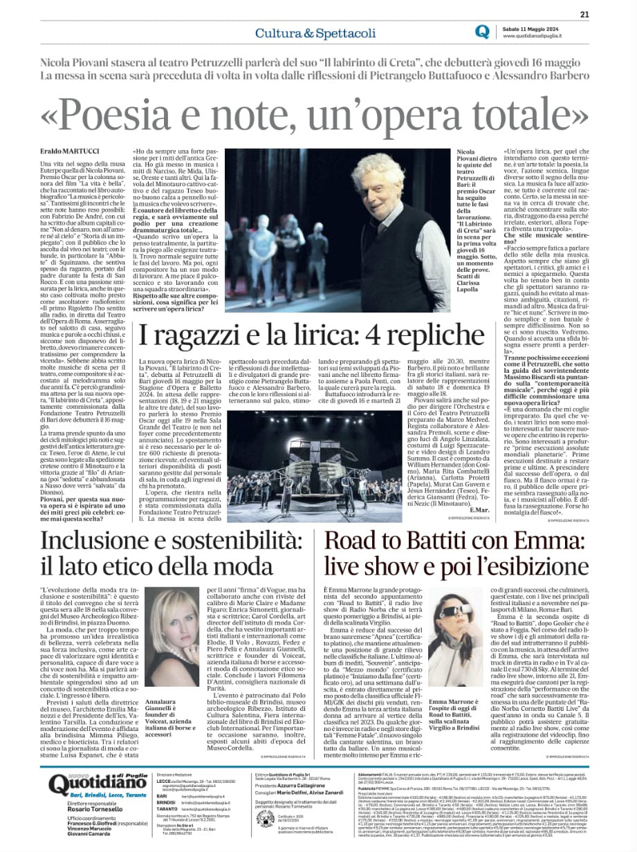 Quotidiano di Puglia - 11 Maggio 2024