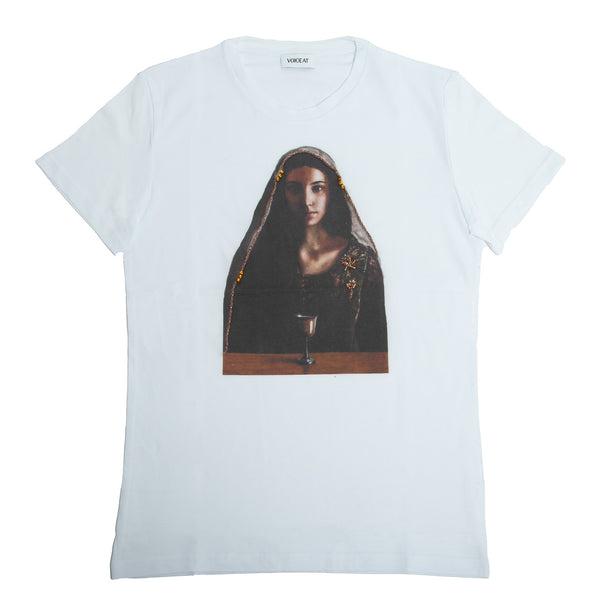 voiceat t-shirt maddalena bianco dettaglio