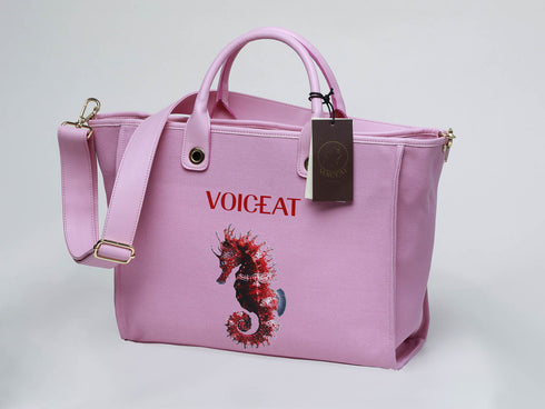 Seahorse Tote Bag Pink - Voiceat