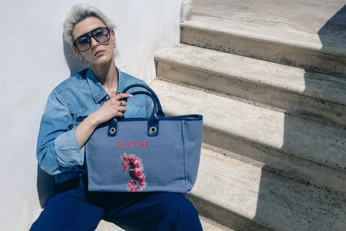 Seahorse Tote Bag denim - Voiceat