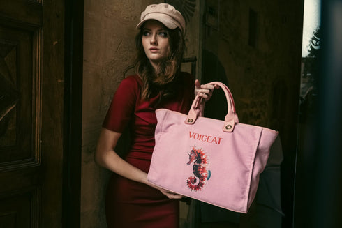 Seahorse Tote Bag Pink - Voiceat