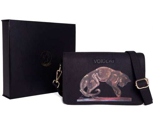 shoulder bag panther nero dettaglio