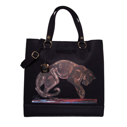 Panther tote bag nero dettaglio